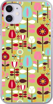 Produktbild von MuchoWow® Handyhülle Schutzhülle Hülle für Telefoonhoesje iPhone 11 Muster - Blumen - Farben Silikon Softcase Handy Hülle - Handytasche