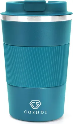 Image de CS COSDDI Mug isotherme en acier inoxydable Travel Mug sous vide anti-fuite 380ml Blue