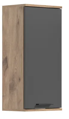 Produktbild von Mason Badschrank wandhängend 1 Tür grau,Eiche Nachbildung.