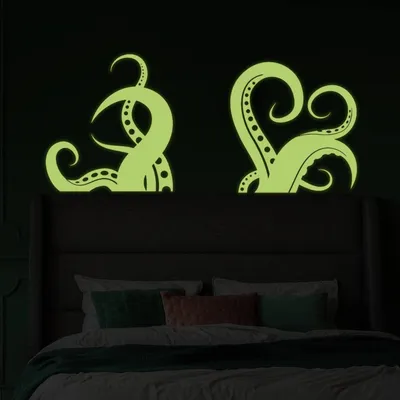 Produktbild von Decords Wandtattoo – leuchtende Oktopus-Tentakel, 201 x 86 cm
