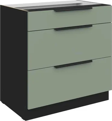 Produktbild von Unterschrank LUNARA – Breite 80 cm, grün/schwarz