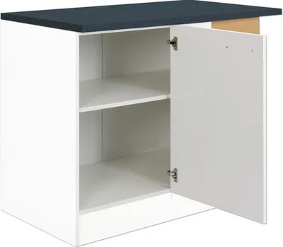 Produktbild von Optifit Eckunterschrank Salo214 BxTxH 100 x 60 x 84,8 cm weiß matt zerlegt Anschlag reversibel HWSA UEL106-7+