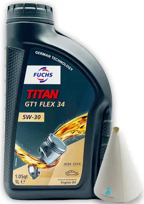 Produktbild von 1 L Fuchs Titan GT1 Flex 34 5W-30 | MB226.51 | MB229.51 | RN072 | Motoröl | Öl | mit Trichter