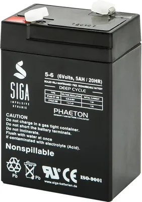 Produktbild von SIGA Phaeton AGM Deep Cycle Akku 5Ah 6V