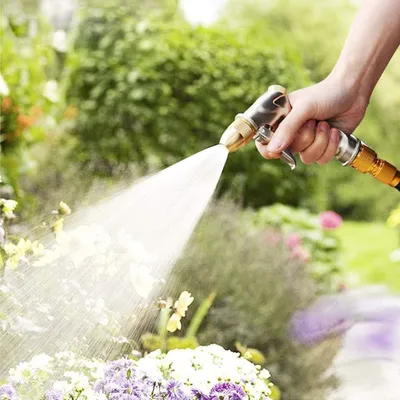 Produktbild von Famanu Gartenhanddusche Metall - Verstellbare Wasserstrahlmodi - Silber