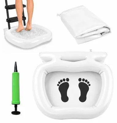 Zdjęcie produktu dla Nadmuchiwany basen basen - 58 L x 52 B cm basen z basenem z pompą balonową, akcesoria basenowe, basen, basen do czyszczenia stóp, misa PVC do czyszczenia stóp, basen (biały)