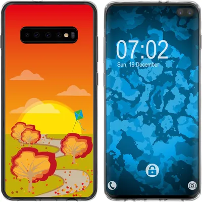 Produktbild von PhoneNatic Case kompatibel mit Samsung Galaxy S10 Plus Silikon-Hülle Herbst Drache/Kite M2