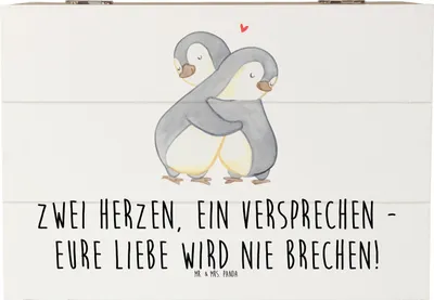 Produktbild von Mr. & Mrs. Panda Box Standesamtliche Trauung Versprechen 22 x 15 cm - Weiß - Geschenk, unvergesslicher Moment, Heirat, Geschenke, Aufbewahrungstruhe, Hochzeitsgeschenk