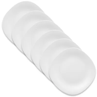 Obrázok produktu pre Súprava tanierového riadu 6 dielna súprava bielych plochých tanierov 28 cm sklenená