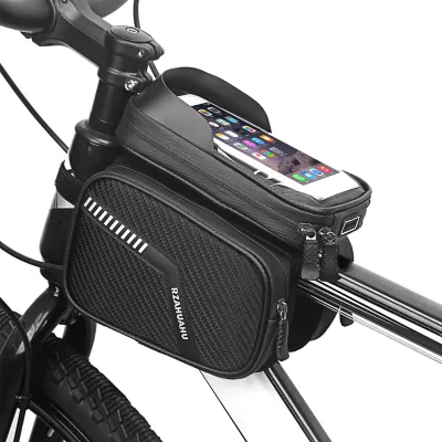Produktbild von Wasserdichte Fahrradrahmentasche Doppeltasche Fahrradoberteil Tube Bag MTB Mountainbike Fahrradtasche Touchscreen Phone Case