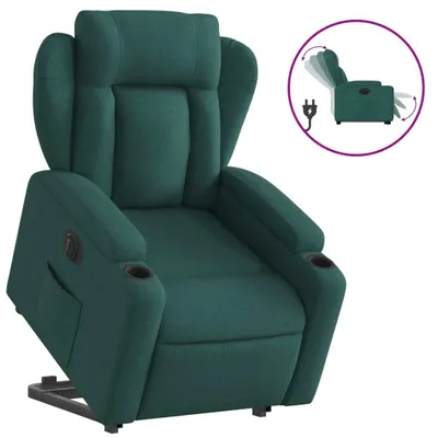 Produktbild von vidaXL Relaxsessel mit Aufstehhilfe Elektrisch Dunkelgrün Stoff
