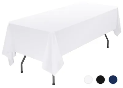 Immagine prodotto di Tovaglia rettangolare, 153x320 cm, bianca, in poliestere, lavabile