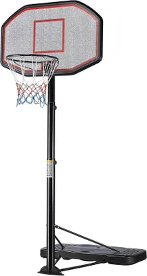 Immagine prodotto di Canestro da esterno - Anello da basket con supporto - Canestro per bambini - Canestro regolabile in altezza - Da 218 a 306 cm - Rosso