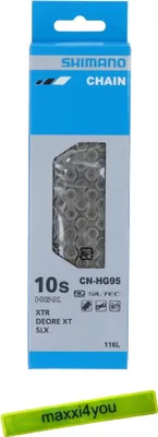 Produktbild von Shimano Kette CN-HG95 10-Fach 116 Glieder inkl. maxxi4you Reflexband