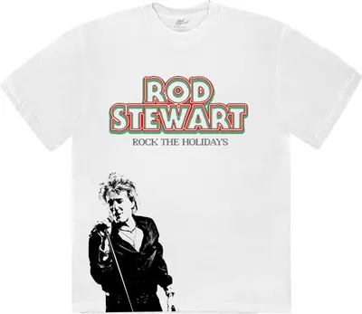Produktbild von Rod Stewart - "Rock The Holidays" T-Shirt für Herren/Damen Uni RO4742 (S) (Weiß)