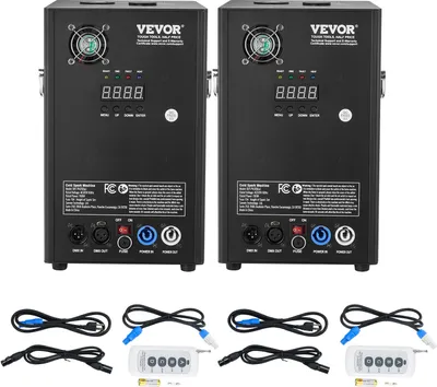 Produktbild von VEVOR 2x Spark Machine 700 W Pyrotechnický stroj Stroj na ohňostroje z hliníkovej zliatiny DMX Controller Nastaviteľný 2-5 m Studená iskra 7 min na jedno nabitie Ideálny na svadby, DJ show, párty