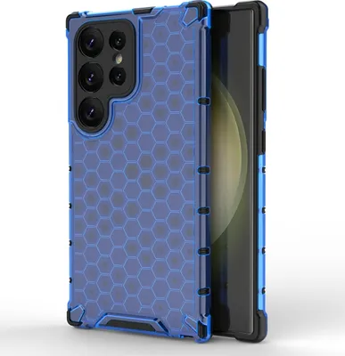 Produktbild von Mobigear Honeycomb  Samsung Galaxy S24 Ultra Hülle Hardcase Backcover Stoßfest - Blau