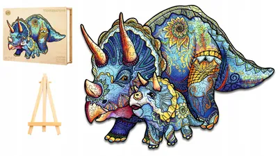 Produktbild von Pasjo24 Holzpuzzle Triceratops 289 Teile in Holzbox