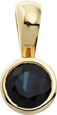 Produktbild von Kleiner Anhänger Safir Saphir blau 333 Gold Gelbgold Saphiranhänger schlicht