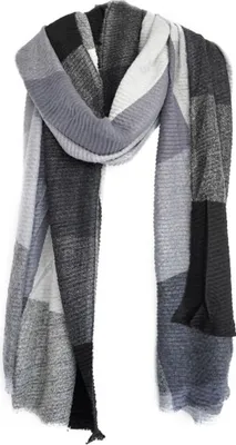 Obrázek produktu pro XXL šála s kostkovaným vzorem 220x70 cm - extra měkká a hřejivá černá/bílá