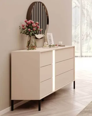 Immagine prodotto di Cassettiera Dast 137x39,5x81cm beige con illuminazione LED