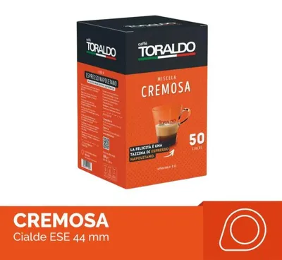 Produktbild von caffe TORALDO MISCELA CREMOSA 44mm ESE System Kaffee Pads 50 Stück a 7,2 g