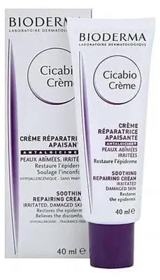 Produktbild von Bioderma Cicabio, Creme, Unisex, Feuchtigkeitsspendend, Behandlung, 40 ml, Tube, AQUA/WATER/EAU, GLYCERIN, ETHYLHEXYL PALMITATE, FRUCTOOLIGOSACCHARIDES, ZINC OXIDE, SORBITAN...