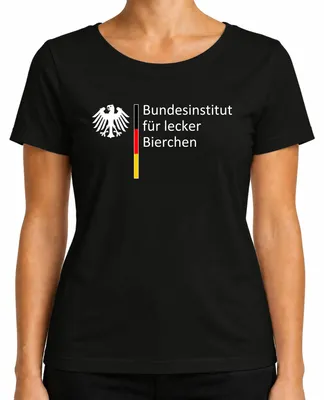 Produktbild von Bundesinstitut für lecker Bierchen Bierliebhaber Geschenk Malle Damen T-Shirt, Schwarz, M