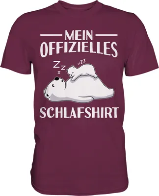 Produktbild von Offizielles Schlafshirt Nachthemd Schlafanzug Pyjama Eisbären T-Shirt – Burgundy / M