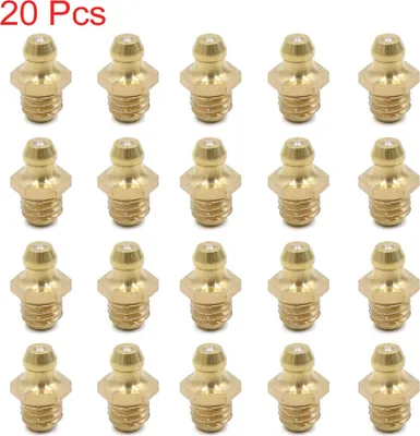 Image de 20pcs Graisseur Droit M8x1.25 Filetage Raccord Graisseur Laiton pour Auto Moto