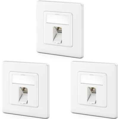 Produktbild von deleyCON 3x CAT8 Keystone Netzwerkdosen Set 2000 MHz 40 GBit/s Unterputz 3x Netzwerkdose & 3x Keystone Modul mit RJ45 Buchse STP Geschirmt Metall Gehäuse Datendose Netzwerkkabel Verlegekabel