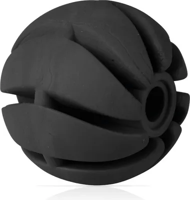 Immagine prodotto di Palla da gioco per cani ( nera ) Ø7cm, palla da gioco "1 pack" (100% TPE) palla snack, cura dentale, giocattolo da lancio per cani, palla a spirale per cani