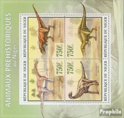 Produktbild von Briefmarken Niger 2013 Mi 2177-2180 Kleinbogen (kompl. Ausg.) postfrisch Prähistorische Tiere (Jobaria tiguidensis)
