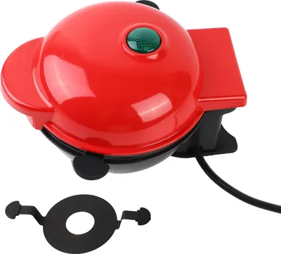 Productafbeelding van Mini donutmachine voor bloemenmotieven, antiaanbaklaag, geschikt voor thuis- en commercieel gebruik, elektrisch, van voedselveilig materiaal, voor het maken van ontbijtkoekjes, met afneembare bakplaat en antislipvoetjes