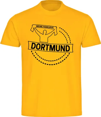 Produktbild von multifanshop Kinder T-Shirt - Dortmund - Meine Fankurve, gelb, Größe 176