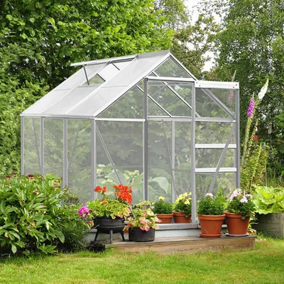 Obrázek produktu pro Hliníkový polykarbonátový skleník 5,85 m² | 190 x 190 x 195 cm