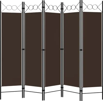 Produktbild von vidaXL 5-tlg. Raumteiler Braun 200 x 180 cm