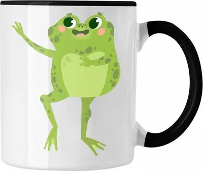 Produktbild von Trendation - Frosch Witzig Tasse Grafik Geschenk Lustig (Schwarz)