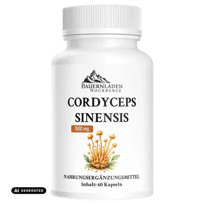 Produktbild von Bauernladen Nockberge | Cordyceps Sinensis 1500 mg | 60 Kapseln, KI-generiertes Bild