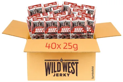 Produktbild von 40x 25g Wild West Original Beef Jerky 1 kg Set Trockenfleisch