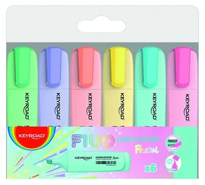 Immagine prodotto di Evidenziatori pastello, 6 colori - Keyroad