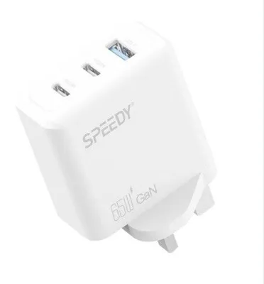 Produktbild von Dualer USB-C PD USB-A QC3.0 65W schneller Schnellladestecker für iPad MacBook Tablet