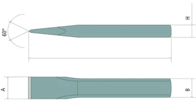 Obrázok produktu pre Kalený sekáč s plochým hrotom 250 x 28 mm