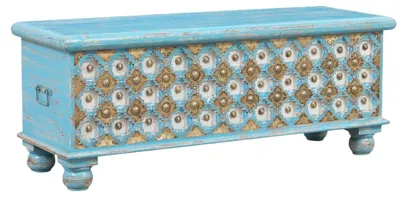 Zdjęcie produktu dla Orientalna skrzynia drewniana Burhan – 2 – wysokość 116 cm | Ławka w stylu vintage z miejscem do przechowywania do przedpokoju | Skrzynia z pokrywą do łazienki | Skrzynia przy łóżku jako pojemnik na poduszki lub element dekoracyjny w sypialni