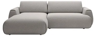 Produktbild von Ecksofa mit Schlaffunktion – Ecke links – Chenille-Stoff – Grau – MONELIA