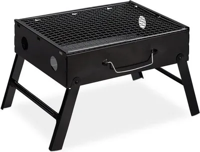 Produktbild von Holzkohle-Grill - Klappbar - Holzkohle-Grill für Tafel - Camping - Strand - Freizeit