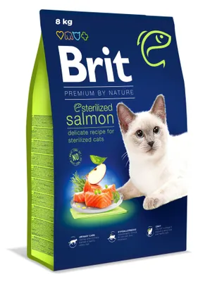 Imagen del producto de Alimento seco para gatos Brit Premium by Nature, línea Cat Sterilised, sabor salmón, 8 kg