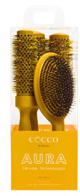 Image de Cocco Aura Brush Set Yellow  4pcs - set de brosses