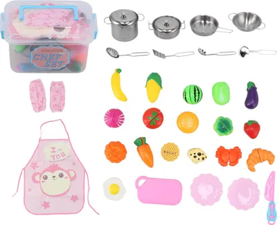 Produktbild von Kinderküche Rollenspielspielzeug Edelstahl Kochgeschirr Kochutensilien-Set