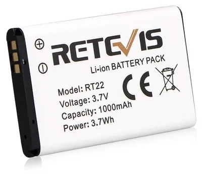 Image de Batterie pour talkie-walkie, 3,7V, 1000mAh, compatible avec les modèles RT622 et RT15 (1 pièce)